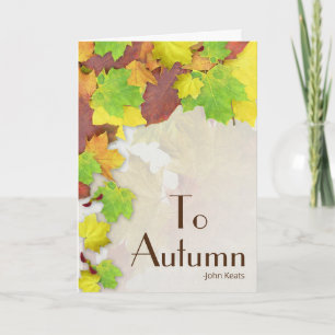 To Autumn Poem by John Keats Card