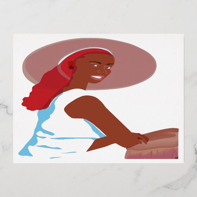 To Be A Lady Foil Holiday Postcard (Front)