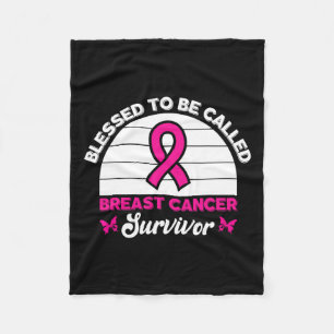 To Be Called Breast Cancer Survivor Pink Butterfly Fleece Blanket