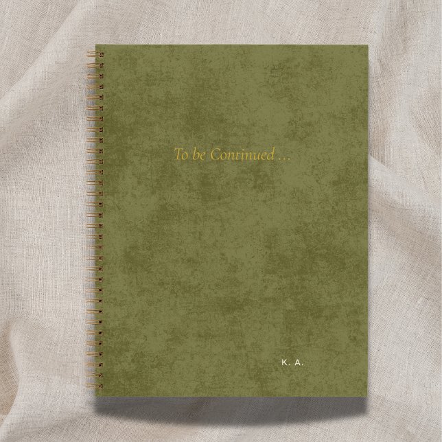 'To Be Continued' Personalized Green Notebook* Notebook (Creator Uploaded)