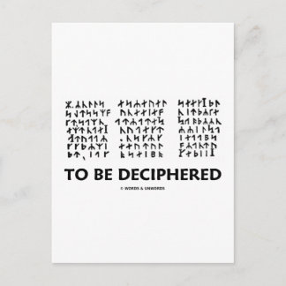 To Be Deciphered (Jules Verne Runic Cryptogram) Postcard
