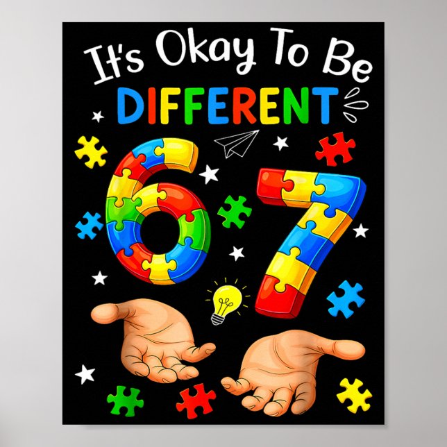 to Be Different 67 Hand Signs Autism Awareness Kid (Front)