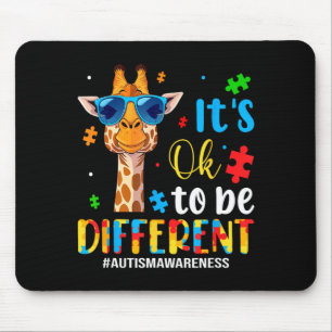 To be different autism awareness cute giraffe mouse mat