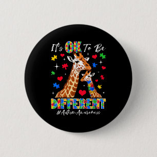 To be different autism awareness giraffe puzzles 6 cm round badge