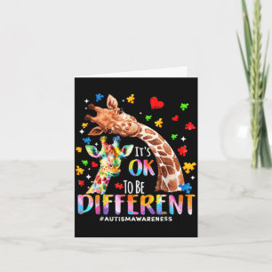To be different autism mum mama cute giraff autism card