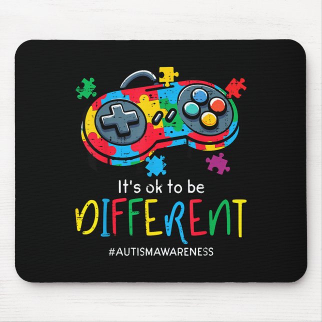 to Be Different Gaming Controller Autism Men Boy Mouse Mat (Front)