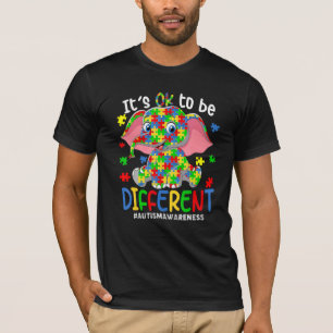 To Be Different Proud Autism Awareness Cute Elepha T-Shirt
