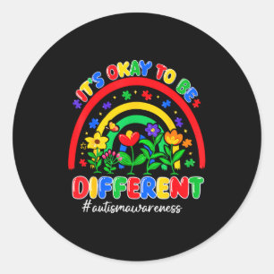 To be different puzzle autism awareness men women classic round sticker