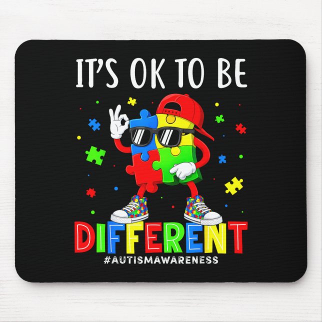 To be different puzzle for mum dad teachers autism mouse mat (Front)