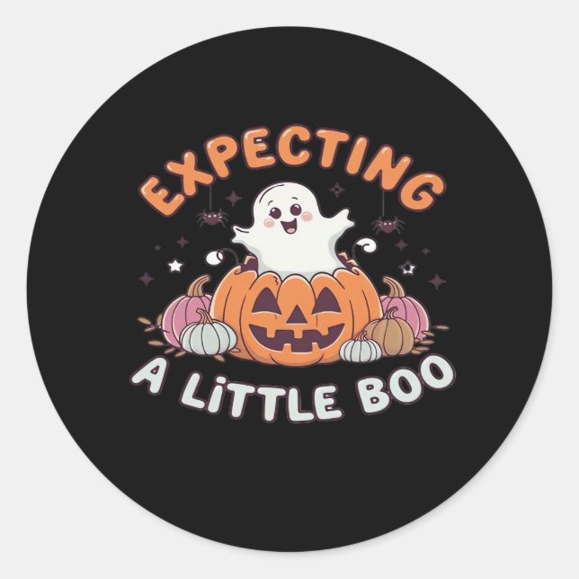 To Be Expecting Little Boo Classic Round Sticker (Front)