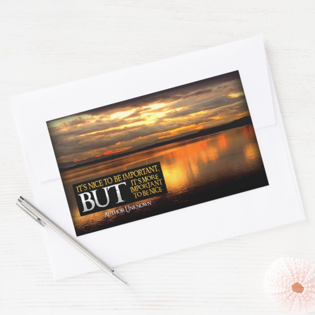 "To be nice" Inspirational Quote Rectangular Sticker (Envelope)