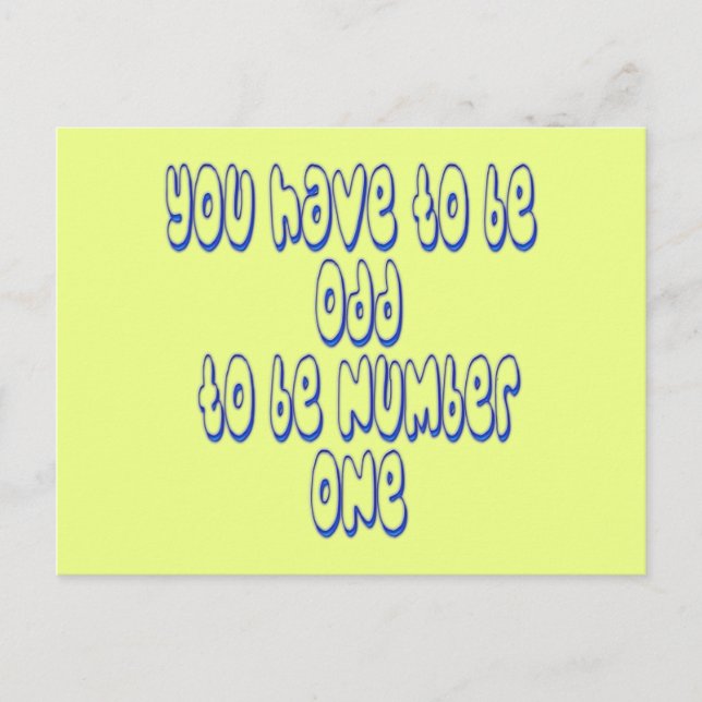 To be Number One Postcard (Front)