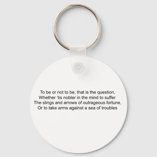 To Be Or Not To Be - Hamlet Key Ring (Front)