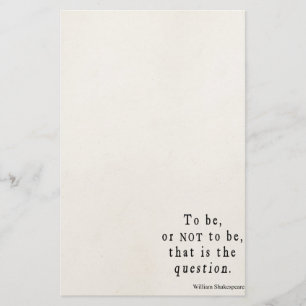 To Be or Not to Be That Question Shakespeare Quote Stationery