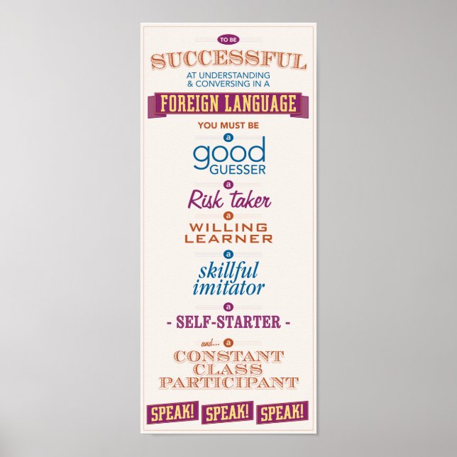To be Successful in learning a foreign language. Poster (Front)