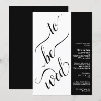 To Be Wed Minimal 2 Pane Black & White Wedding