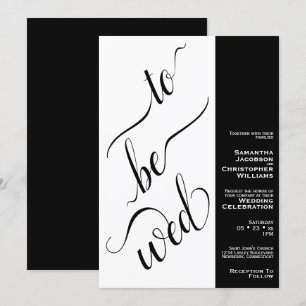 To Be Wed Minimal 2 Pane Black & White Wedding Invitation