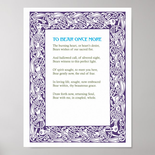 To Bear Once More - A Love Poem - Print (Front)