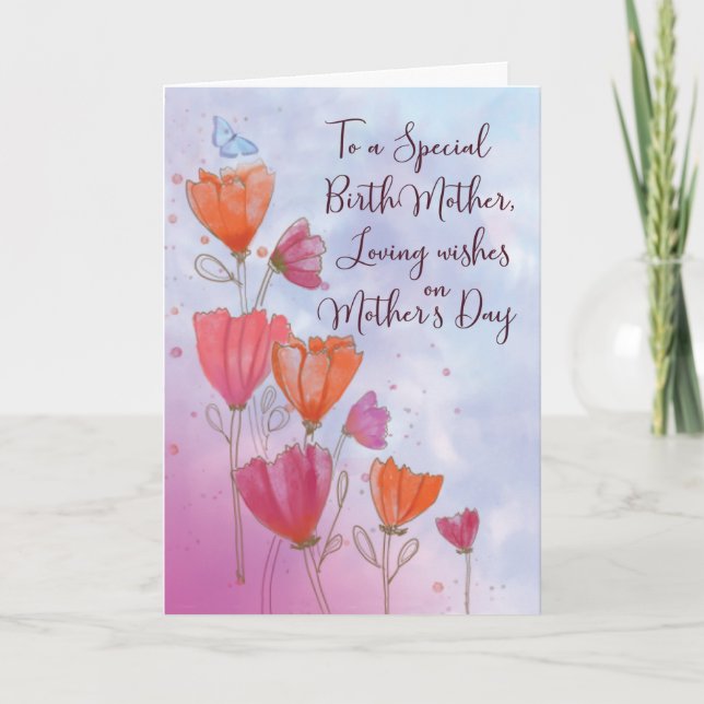 To Birth Mother Mothers Day Love with Orange Card (Front)