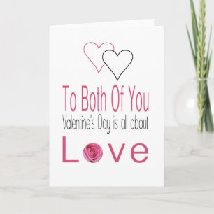 To Both of You   Happy Valentine's Day Roses Holiday Card