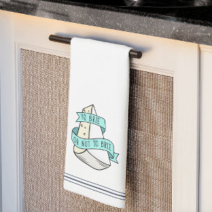 To Brie Or Not To Brie Cute Funny Cheese Pun Tea Towel
