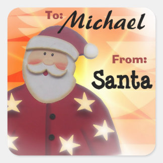 To Child From SANTA Gift Label Red and Gold v6