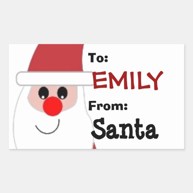 To Child From SANTA Gift Label Red and White V5A (Front)
