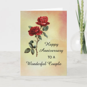 To Couple Wedding Anniversary Roses Card