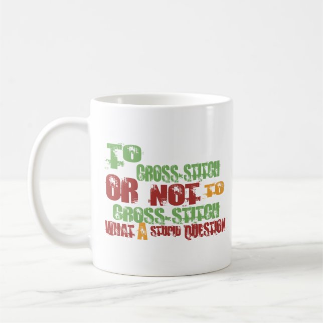 To Cross-stitch Coffee Mug (Left)