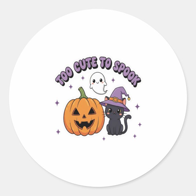 To Cute to Spook Halloween Classic Round Sticker (Front)