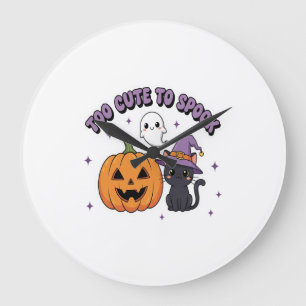 To Cute to Spook Halloween Large Clock