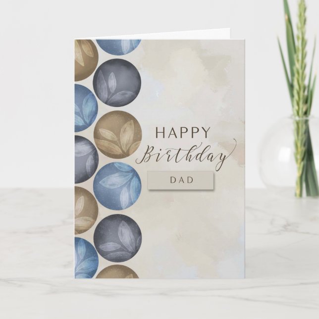 To Dad Happy Birthday Masculine Circles  Card (Front)