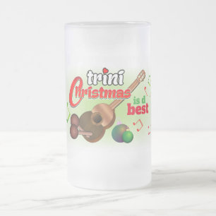 To Dad / Mum (or Name) With Love Trini Christmas Frosted Glass Beer Mug