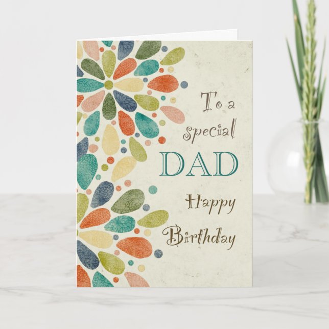 To Dad on Birthday Colourful Card (Front)