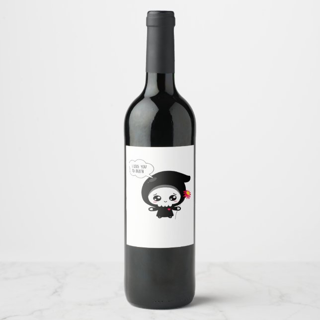 To Death - Funny Valentines Day Classic Wine Label (Front)