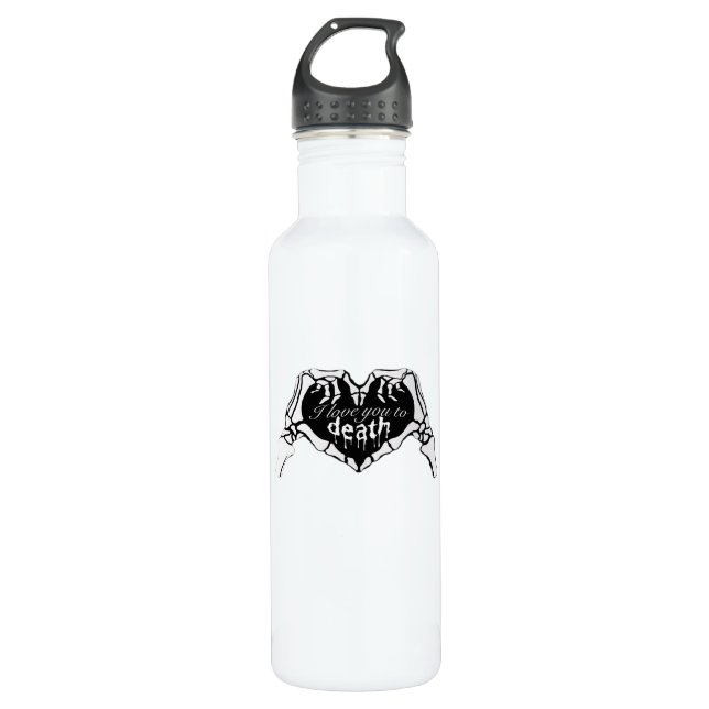 To Death  - Skeleton Hand Heart 710 Ml Water Bottle (Front)