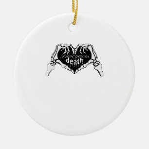 To Death  - Skeleton Hand Heart Ceramic Tree Decoration