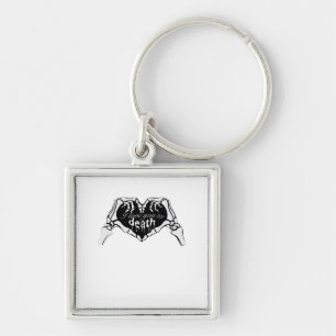 To Death Skeleton Hand Heart Classic Design Key Ring