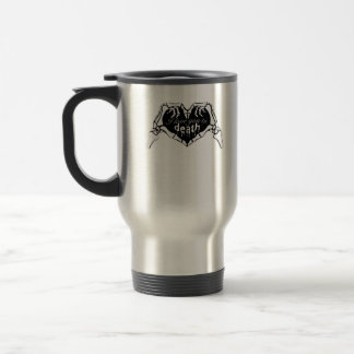 To Death - Skeleton Hand Heart Travel Mug