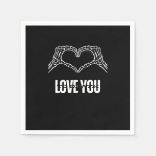 To Death Skeleton Heart Hands Classic Look Napkin