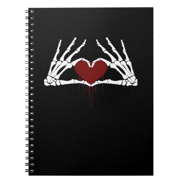To Death  - Skeleton Heart Hands Notebook (Front)