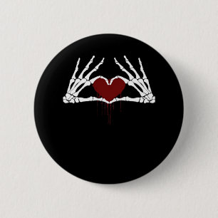 To Death Skeleton Heart Hands Style 6 Cm Round Badge