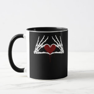To Death Skeleton Heart Hands Style Mug