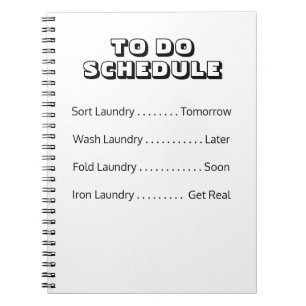 To Do Laundry Schedule Notebook