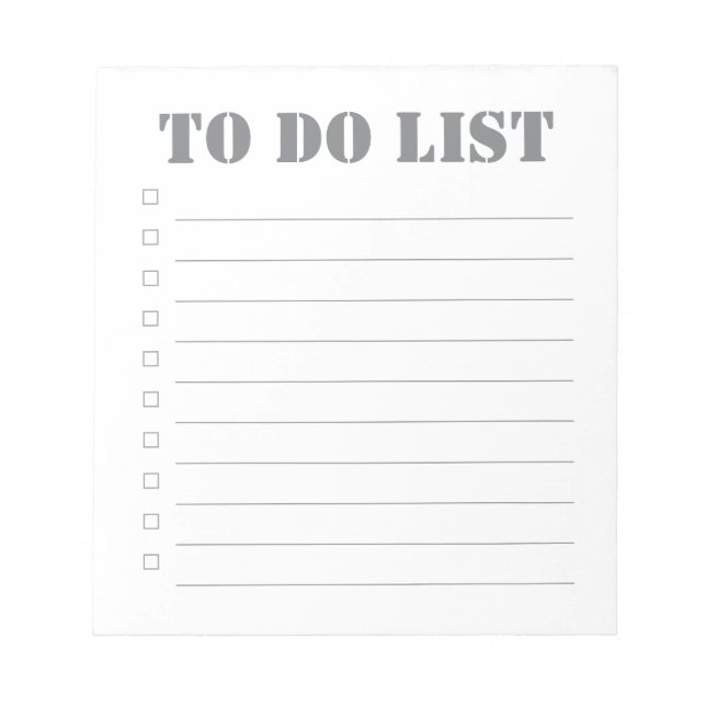 To Do List - 40 Page Notepad (Front)