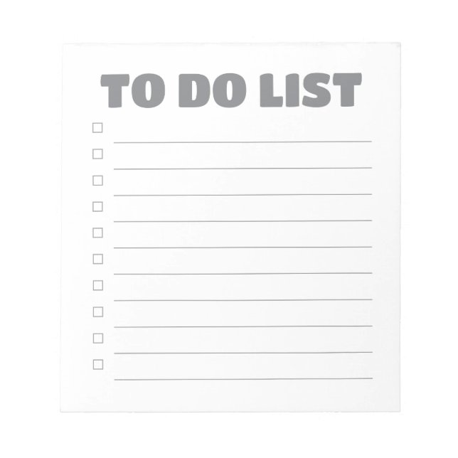 To Do List - 40 Page Notepad (Front)