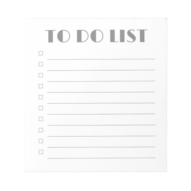 To Do List - 40 Page Notepad (Front)