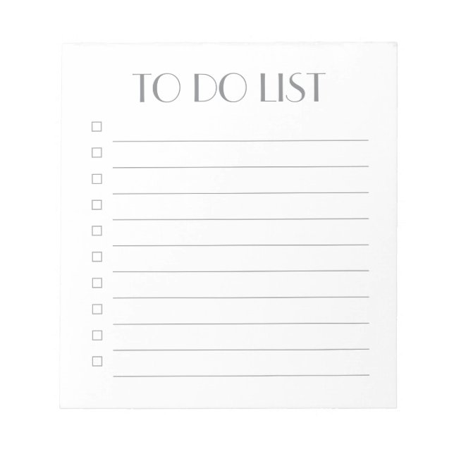To Do List - 40 Page Notepad (Front)