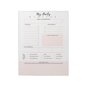 To Do List, Affirmation Checklist Self Care Notepad