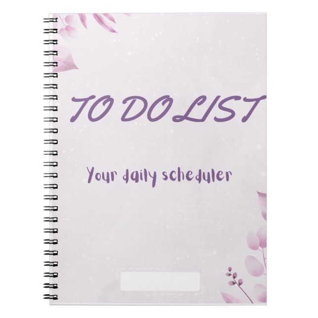 to do list and day planner notebook (Front)
